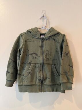 Carter's Olive Green Dinosaur Zip-Up Hoodie